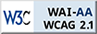 WCAG WAI-AA logo and link to Xerte accessibility statement
